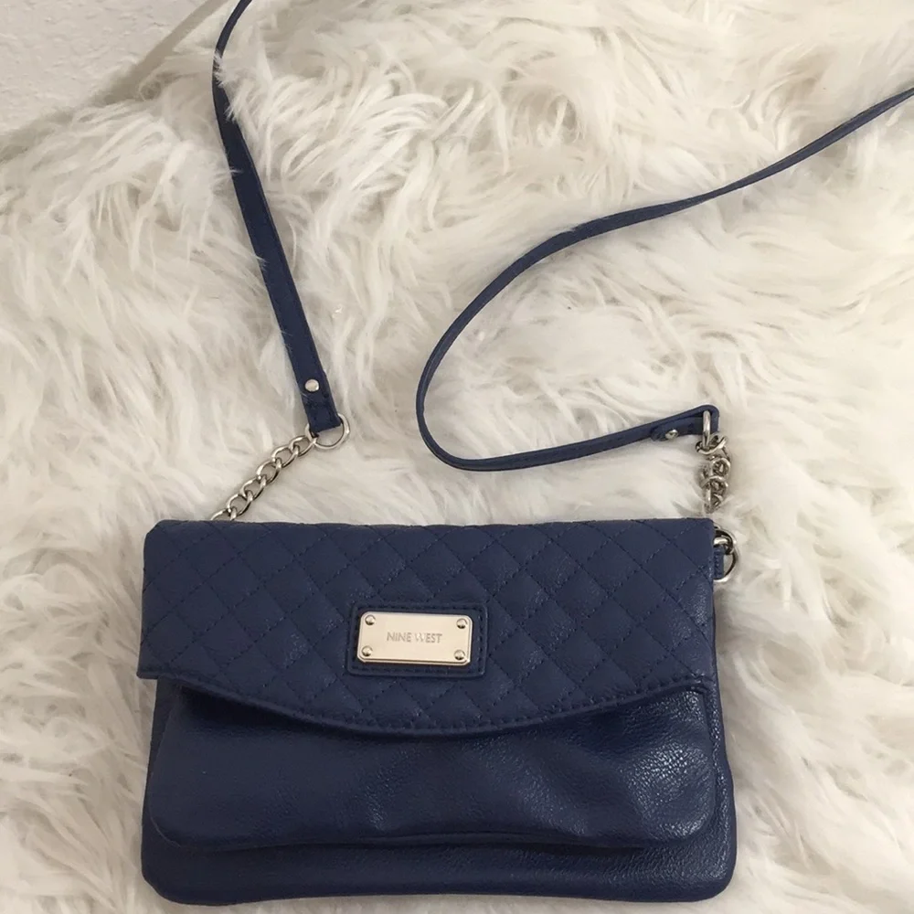 Nine West Pacific Blue Quilted Tunnel Crossbody - Picture 4 of 9